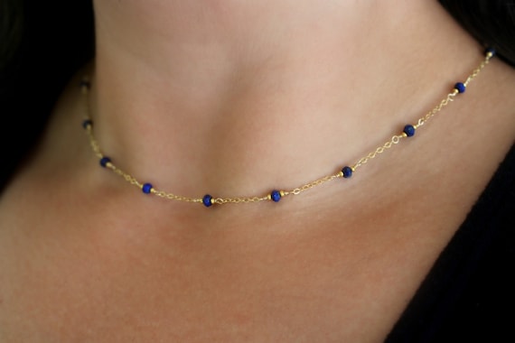 Dainty Lapis Lazuli Necklace Gold Gemstone - Gold Lapis Lazuli Pendant Necklace Dainty Lapis Lazuli Necklace Gold Gemstone - Gold Lapis Lazuli Pendant Necklace