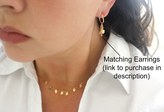 Gold Fringe Necklace Gold Choker 