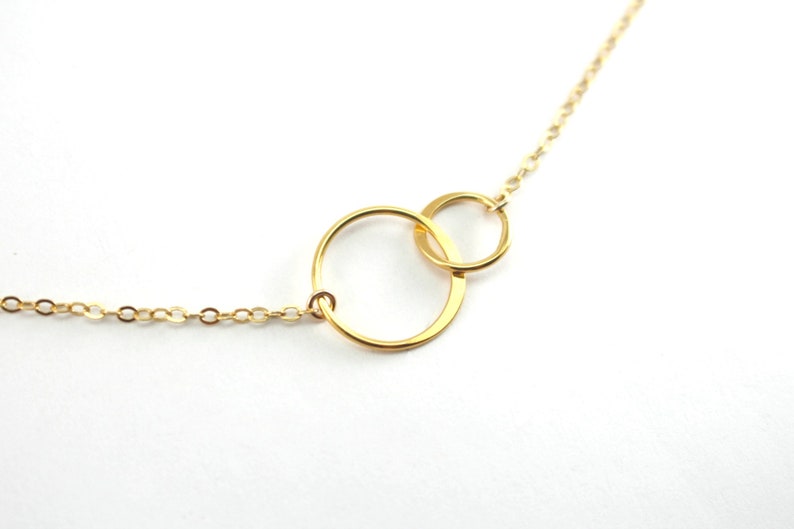 Gold Circles Necklace Gold Infinity Necklace Dainty Gold - Etsy