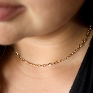 Classic Gold Chain Necklace, Women Gold Necklace, Simple Gold Choker Necklace, Dainty 14k Gold Filled Necklace, Figure Eight Chain Necklace image 5