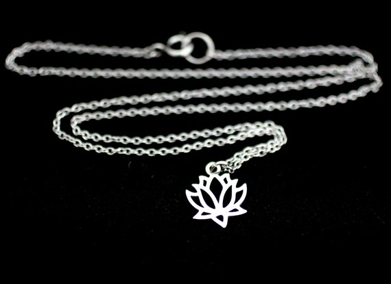 Stainless Steel Lotus Necklace - Etsy