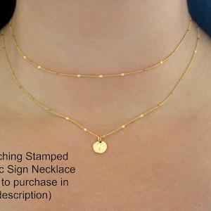 Starlit Gold Choker Necklace, Dainty Gold Bar Necklace, Gold Chain Necklace, Simple Gold Necklace For Women, Layered Gold Bar Chain Necklace image 4