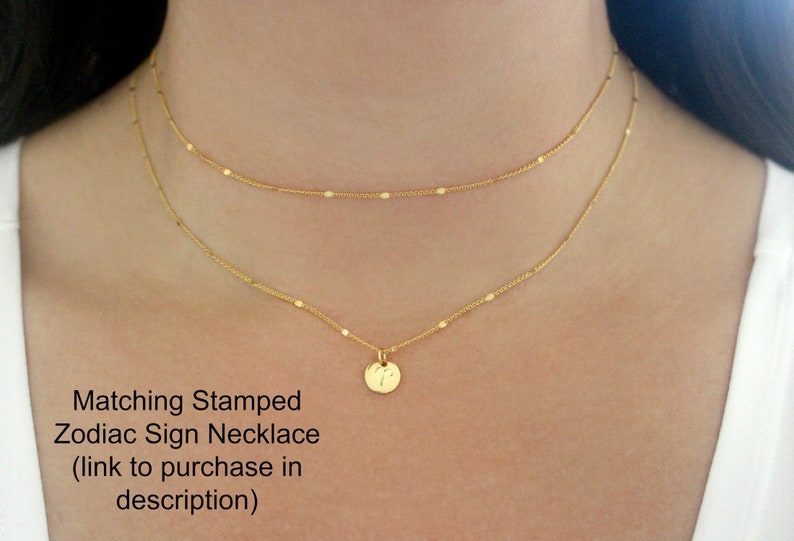 Starlit Gold Choker Necklace, Dainty Gold Bar Necklace, Gold Chain Necklace, Simple Gold Necklace For Women, Layered Gold Bar Chain Necklace image 4