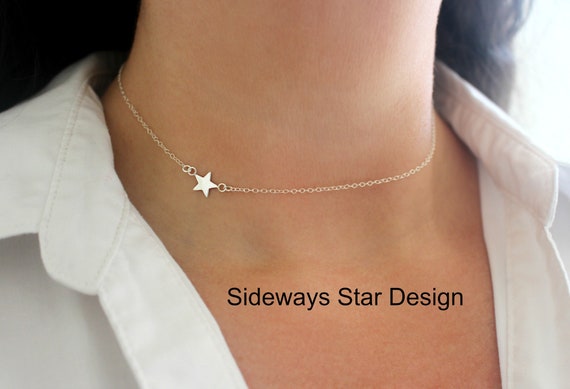 Sterling Silver Star Necklace Dainty 