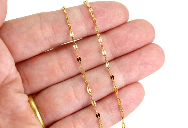 Shimmering Gold Stainless Steel Necklace, Gold Choker Necklace, Gold Bar Necklace, Simple Gold Lace Chain Necklace, Gold Necklace For Women image 5