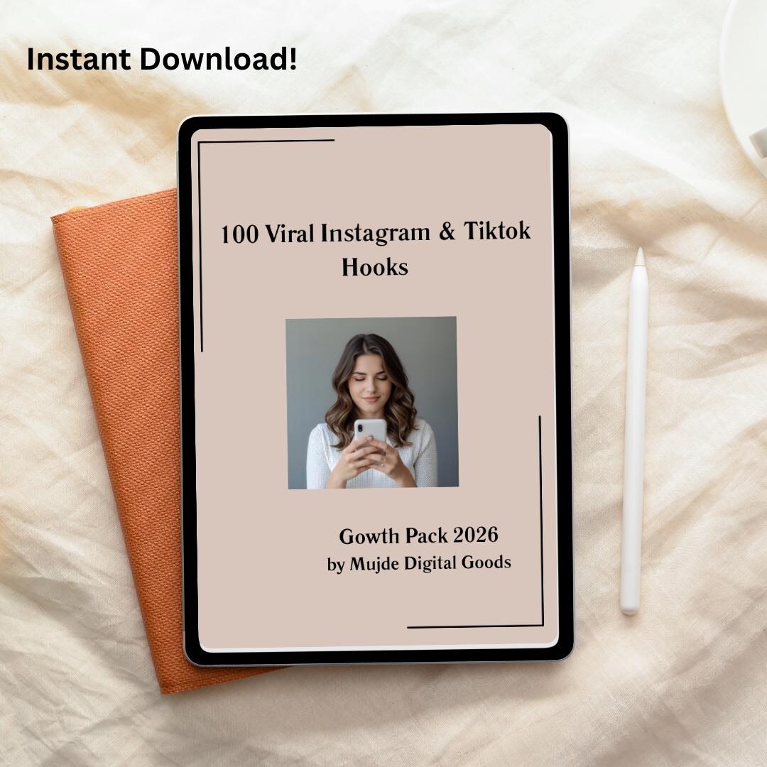 100 Viral Instagram & Tiktok Hooks | Reels Growth Pack 2026 | Digital ...