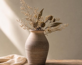 Rustic Ceramic Vase, Farmhouse Flower Vase