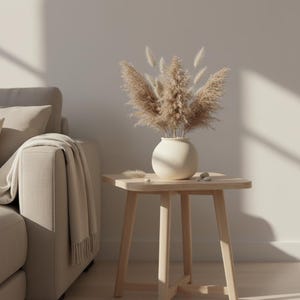 Jarrón redondo de cerámica mate, decoración moderna y minimalista japonesa para el hogar.