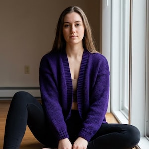 Modèle de cardigan en tricot pour débutant, pull peigné surdimensionné TP-XXL