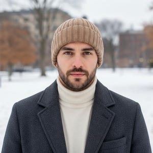 Mens Knit Hat and Loop Pattern PDF – Ribbed Set