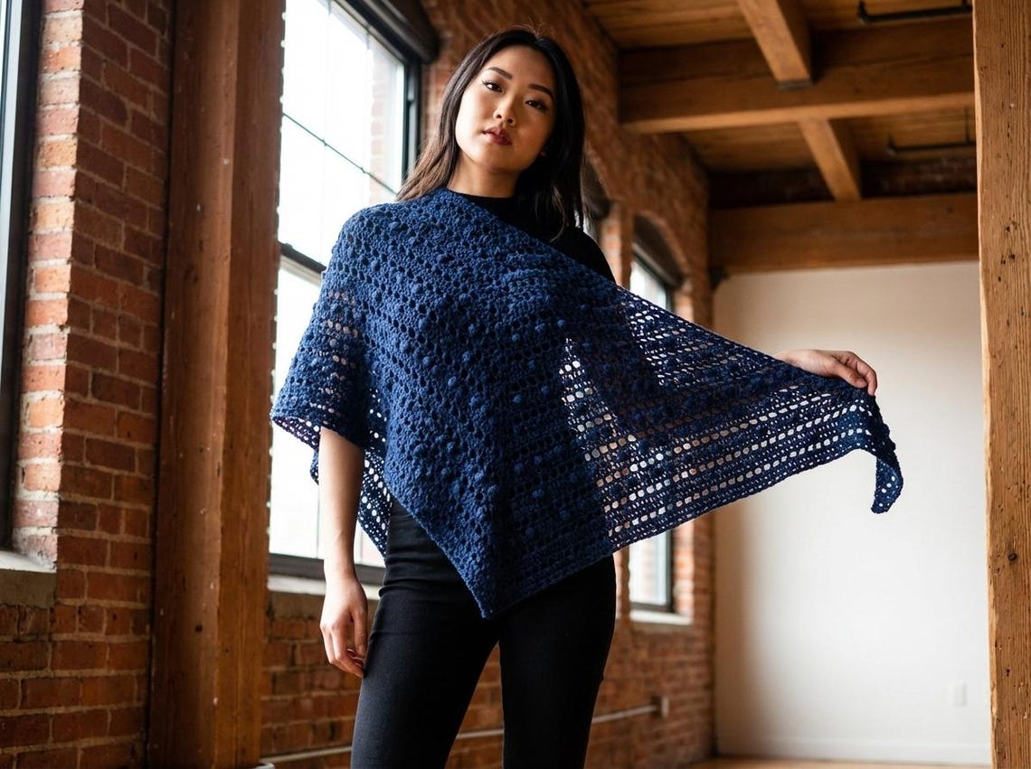 Crochet Shawl Pattern Easy Triangle Wrap Lightweight Womens PDF - Etsy
