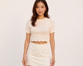 Top Down Raglan Knit T Shirt Pattern PDF – Wavy Hem