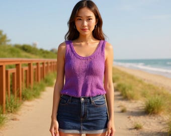 Minimal Knit Tank Top Pattern PDF – A Line Summer Top