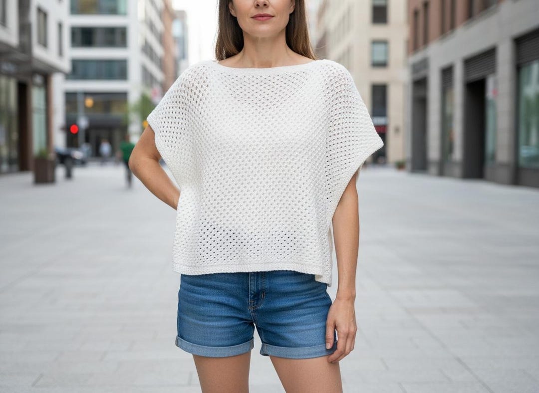 Openwork Top Knitting Openwork Top Pattern PDF Lengthwise Summer Sweater - Etsy
