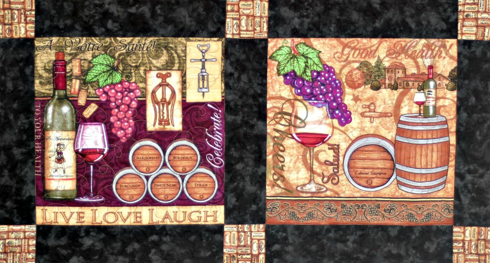 Wine Wall Hanging Winery Decor Quilted 31.25x42 Etsy