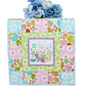 Quilted Table Runner, Easter Bunnies, 39.25&quot;x15.50&quot;
