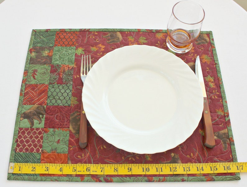 Bears Set of Two Table Mats Quilted Placemats
