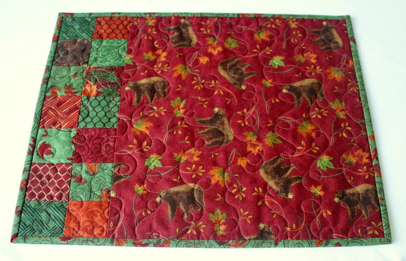 Bears Set of Two Table Mats Quilted Placemats