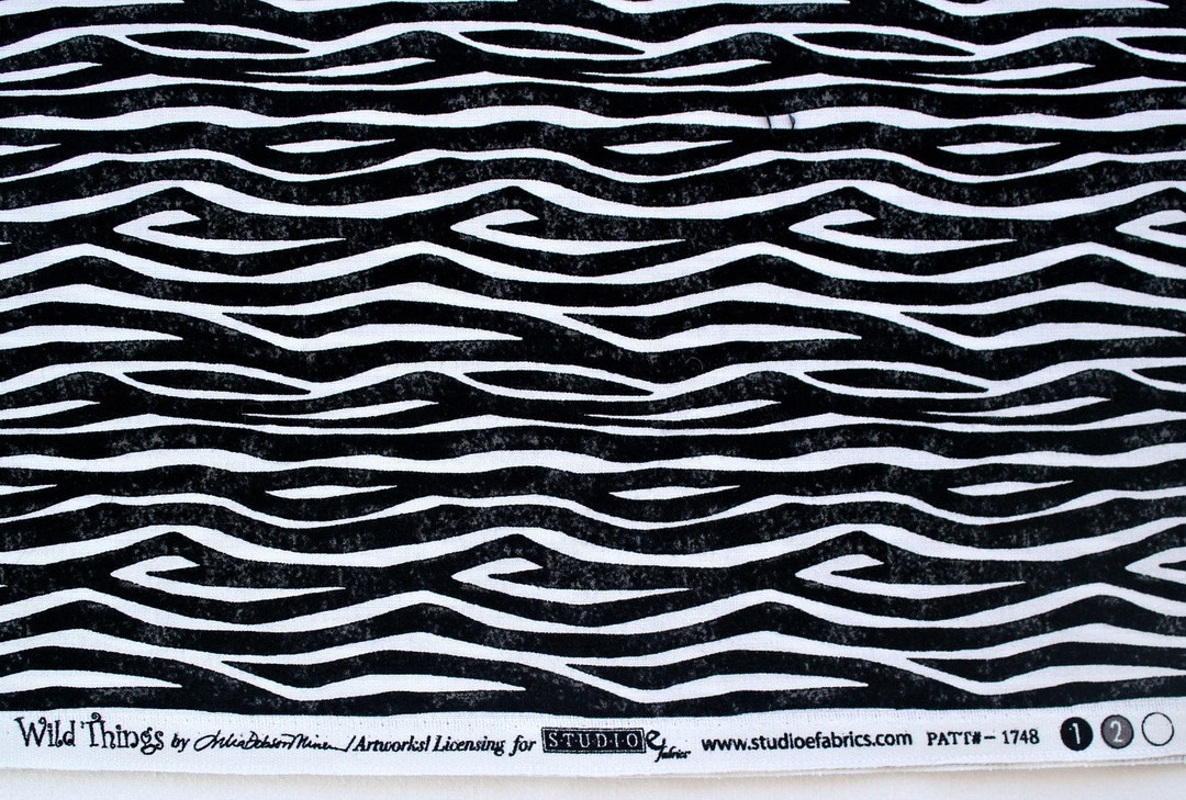Animal Print Quilt Fabric Zebra, Wild Things 1748, Julia Dobson Miner