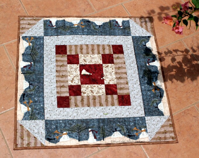 Frosted Winter Walk Quilted Table Topper NCU0NTD512