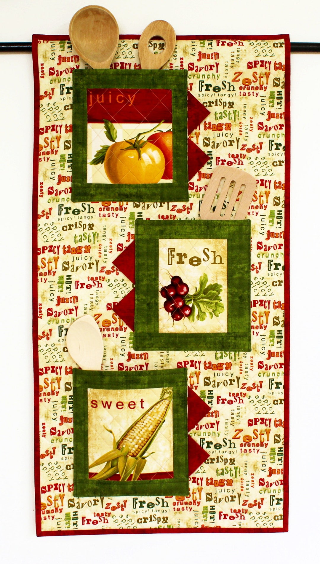 Wall Organizer for Kitchen Quilted Wall Hanging Etsy