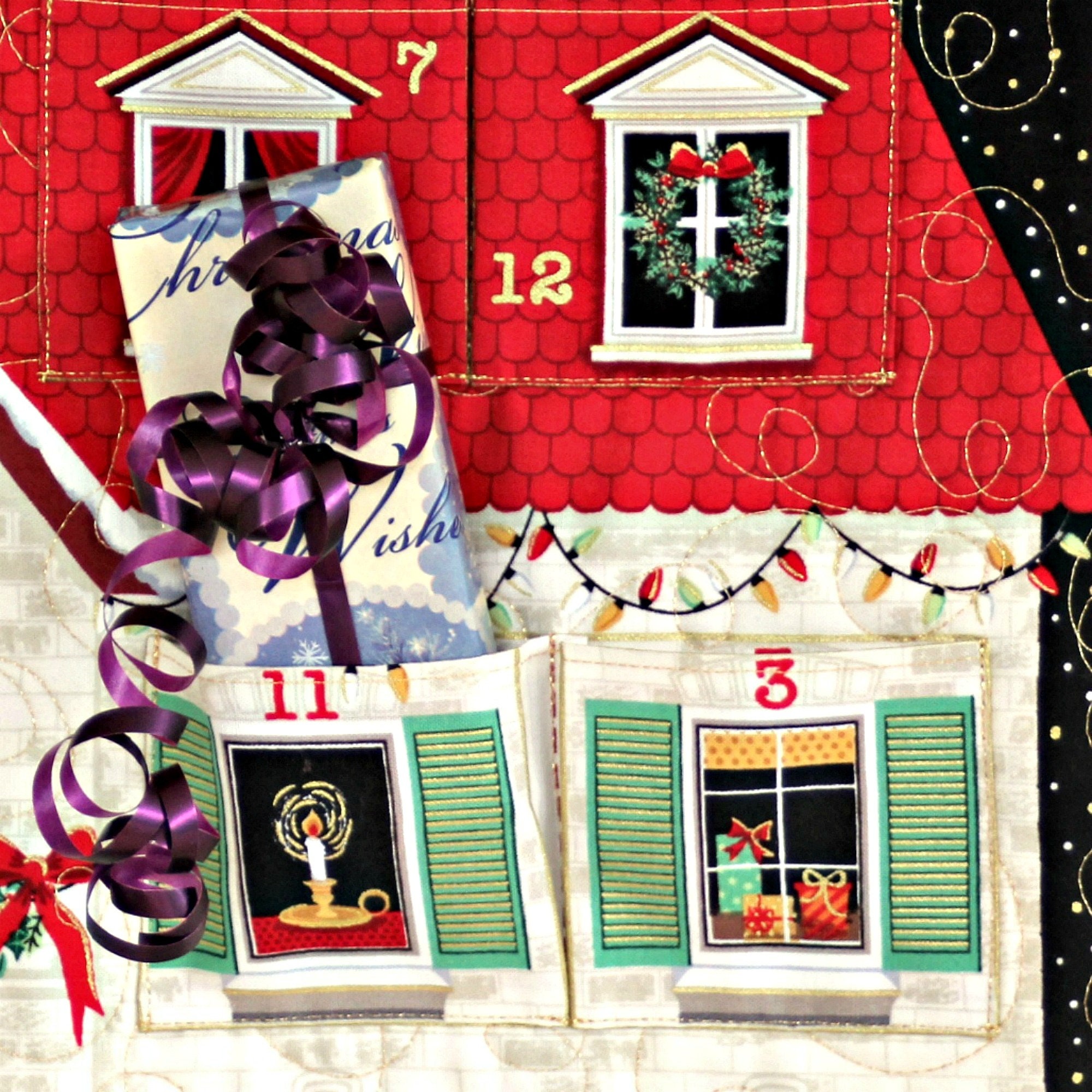 Quilted Advent Calendar House Christmas Wall Quilt Calendar Etsy Canada