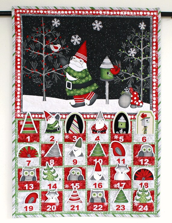 Quilted Advent Calendar, Winter Gnomes, 26.75hx18.75w - Etsy