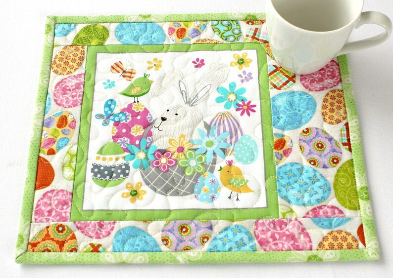 Quilted Easter Mug Rug Etsy