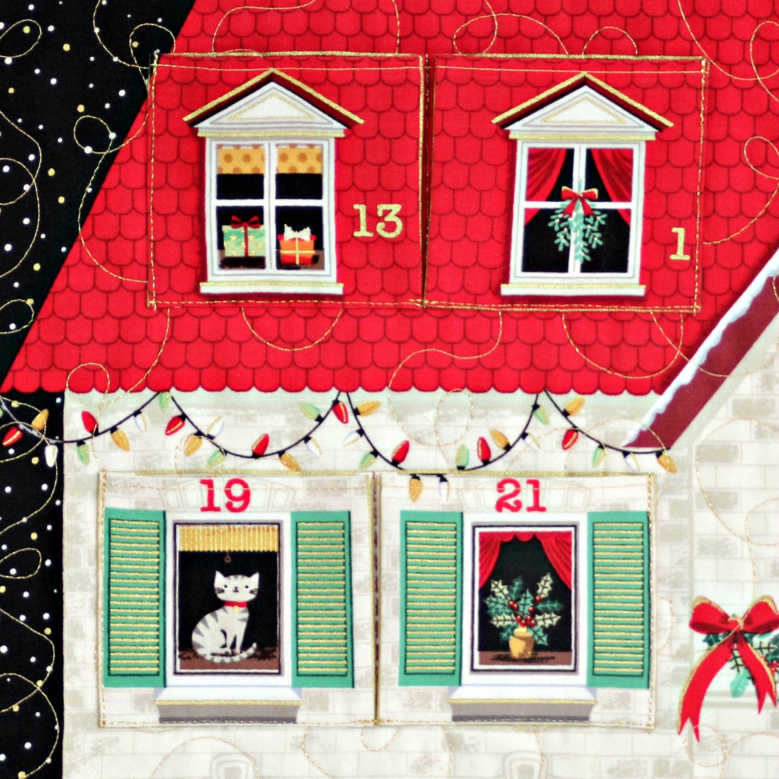 Quilted Advent Calendar House Christmas Wall Quilt Calendar Etsy Canada