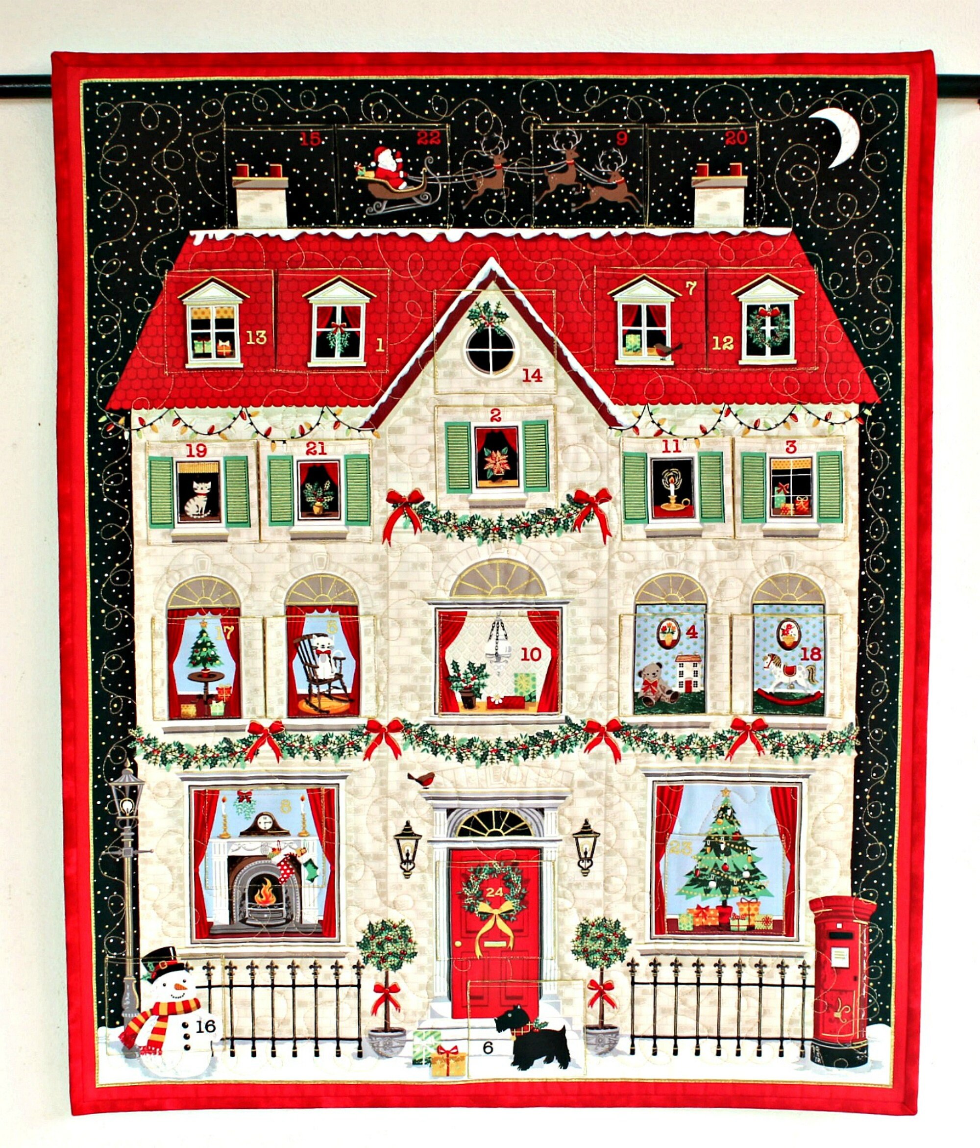 Quilted Advent Calendar House Christmas Wall Quilt Calendar Etsy