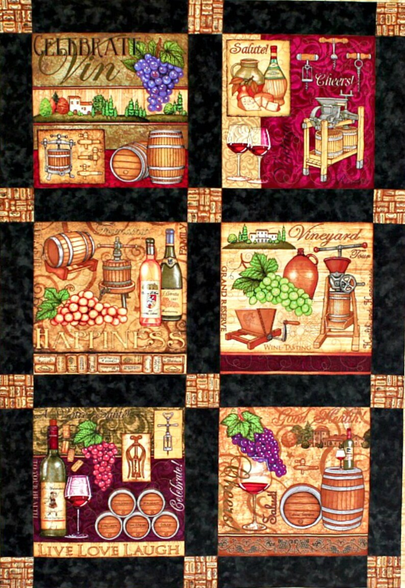 Wine Wall Hanging Winery Decor Quilted 31.25x42 Etsy
