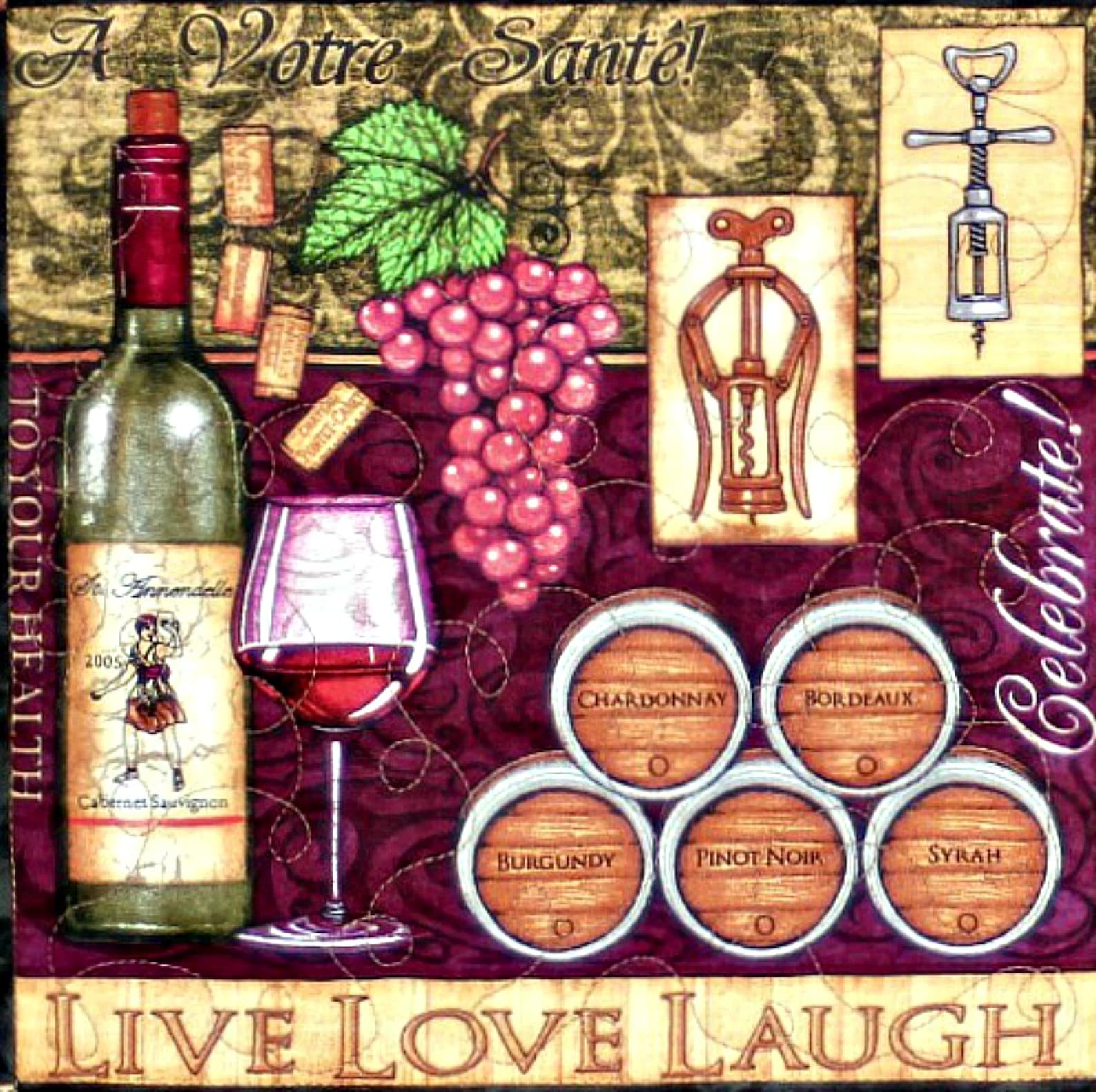 Wine Wall Hanging Winery Decor Quilted 31.25x42 Etsy