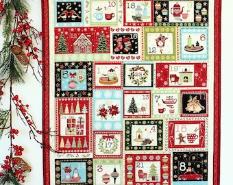 Quilted Advent Calendar, Cosy Christmas, 27.25"Hx22.50"W