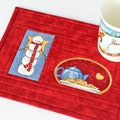 Quilted Snowman Mug Rug, 9.75"x7.50" product logo