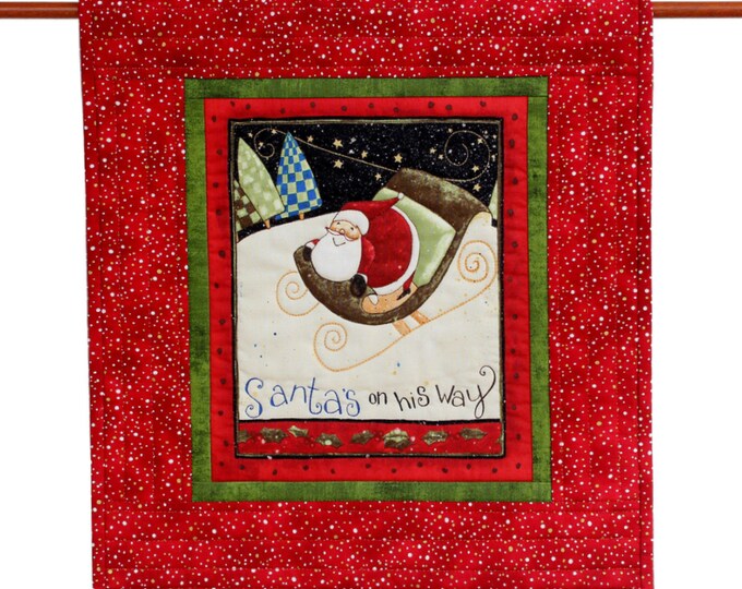 Quilted Christmas Wall Hanging, Santa Wall Quilt, 14.25"wx15.75"h - Etsy