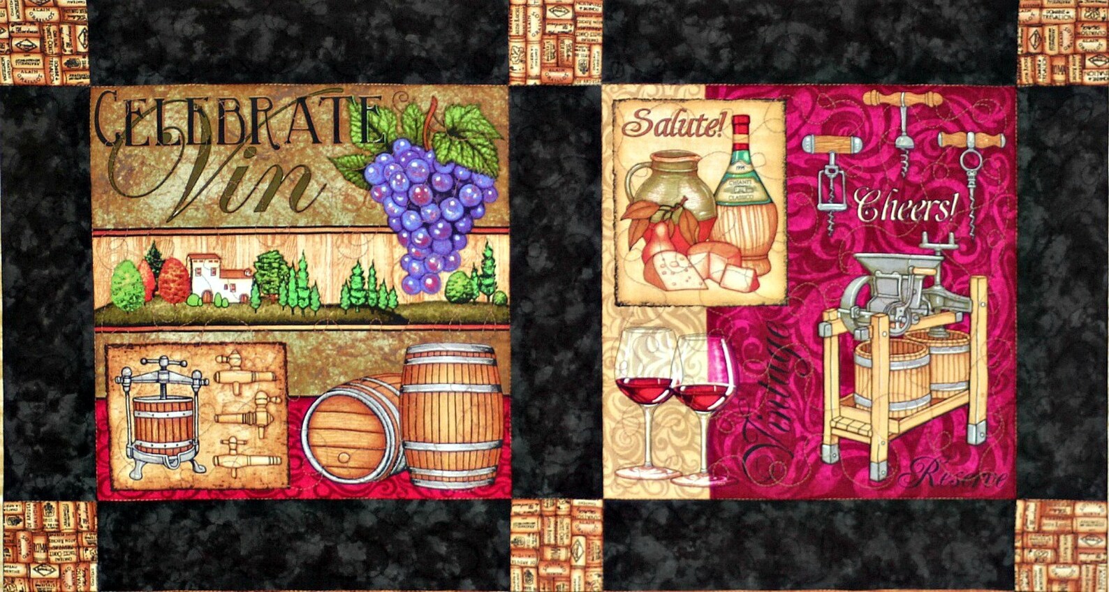 Wine Wall Hanging Winery Decor Quilted 31.25x42 Etsy