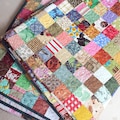 Scrappy Patchwork Twin Quilt: Reversible Cotton Bedding (72"x95") product logo
