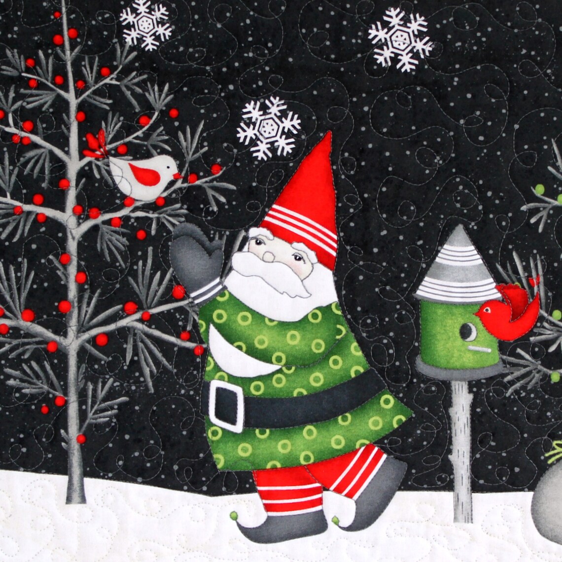 Quilted Advent Calendar Gnomes Calendar With Treat Pockets Etsy