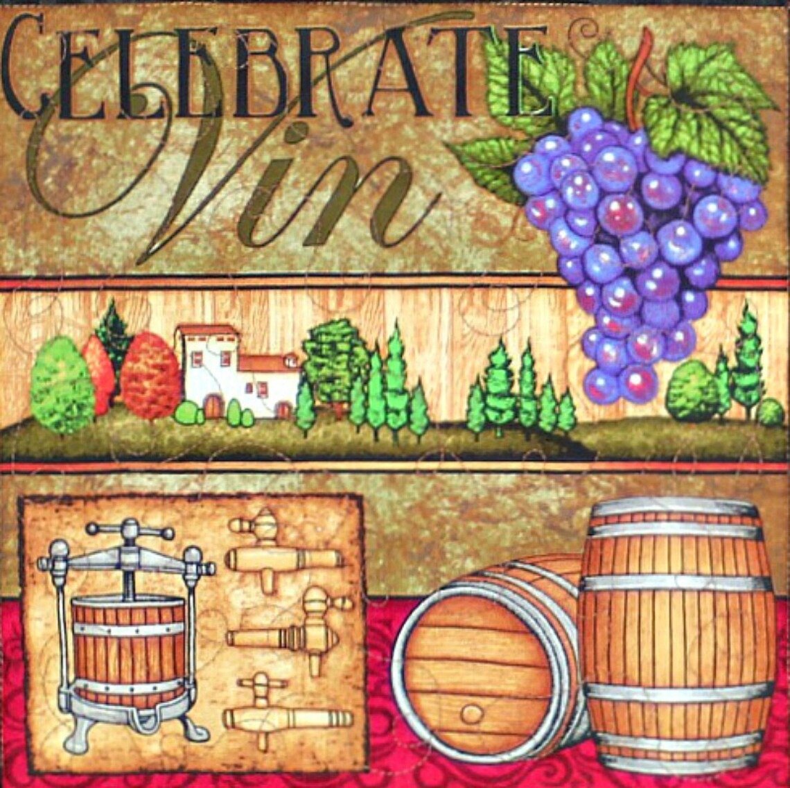 Wine Wall Hanging Winery Decor Quilted 31.25x42 Etsy