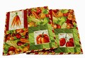 Quilted Square Placemats, Vegetables, 13.50"x13.50" product logo