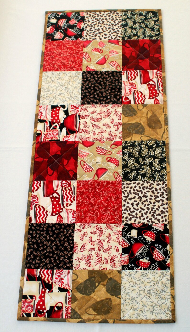 Quilted Coffee Table Runner Patchwork Table Quilt Etsy