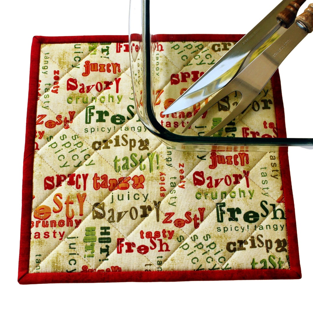 Quilted Pot Holders Insulated Trivet 9.50x9.50 Etsy