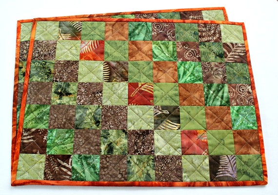 Bears Set of Two Table Mats Quilted Placemats