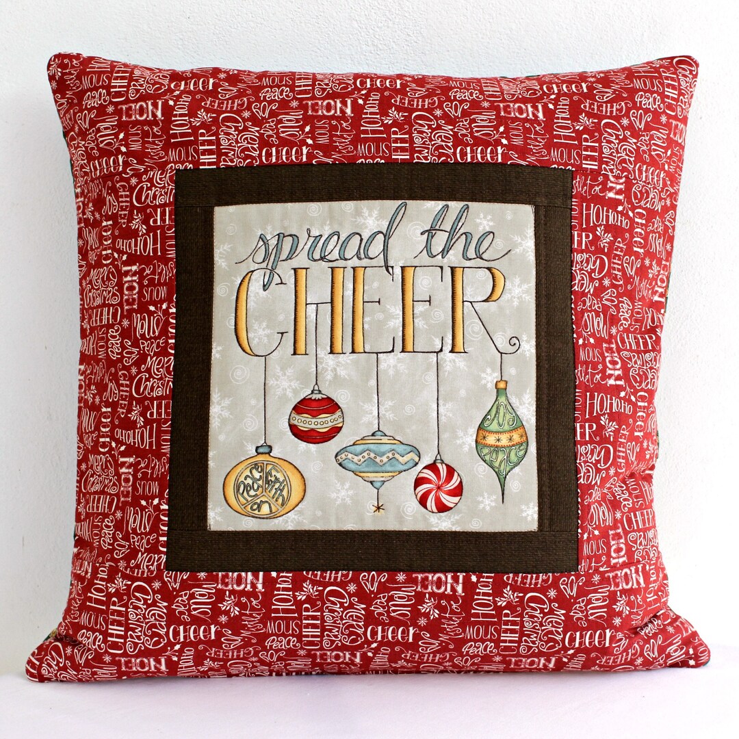 Quilted Christmas Pillow Cover Throw Pillow Cushion Cover Etsy