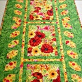 Quilted Poppies Table Runner, Floral Bed Runner, 73.50"Wx26.50"L product logo