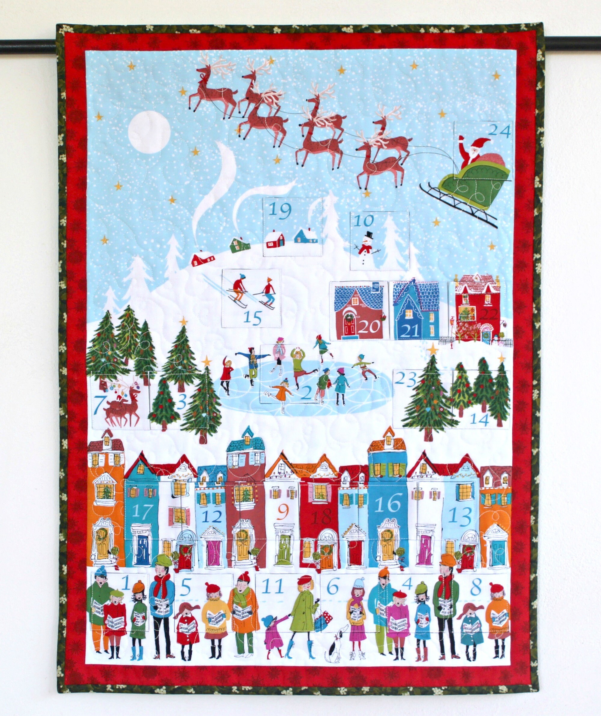 Quilted Advent Calendar, Wonderland Winter Village, 27.50hx19.75w - Etsy