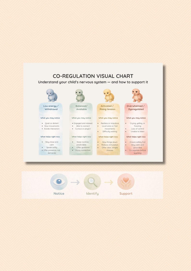Co-regulation Visual Chart for Toddlers | Calm Big Emotions | Tantrum ...