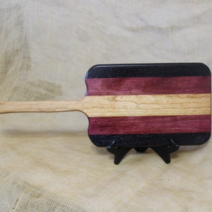 Wenge, Purple Heart and Cherry Hardwoods Handled Cheese / Bread or Charcuterie Board