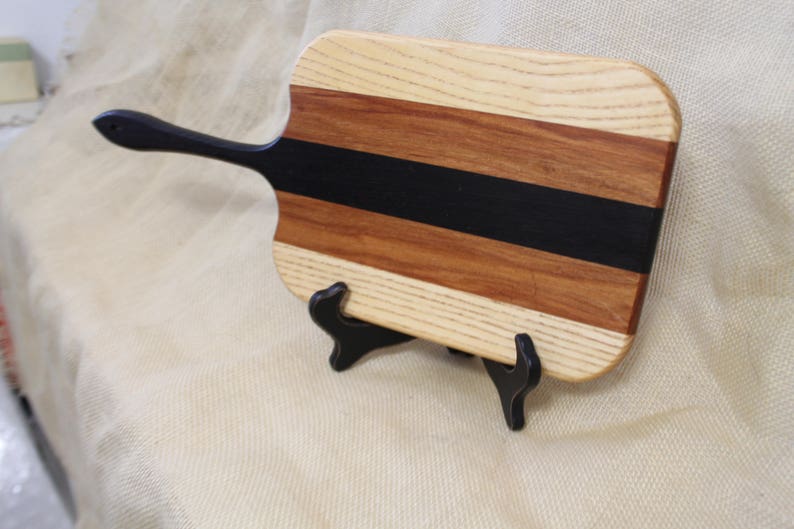 Canary Wood and Wenge Handled Cheese or Sushi Board Hardwood Ash