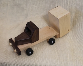 Hardwood Toy Dump Truck - Maple and Walnut Wooden Truck